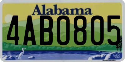 AL license plate 4AB0805