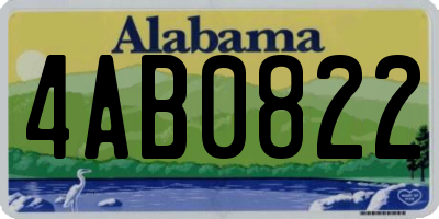 AL license plate 4AB0822