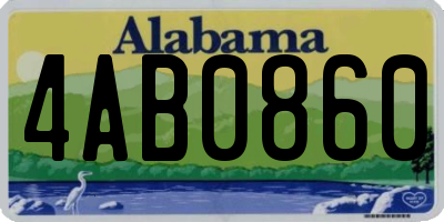 AL license plate 4AB0860