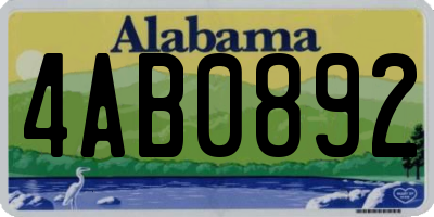 AL license plate 4AB0892