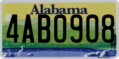 AL license plate 4AB0908