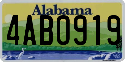 AL license plate 4AB0919