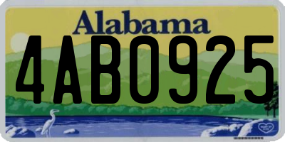 AL license plate 4AB0925