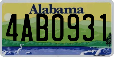 AL license plate 4AB0931