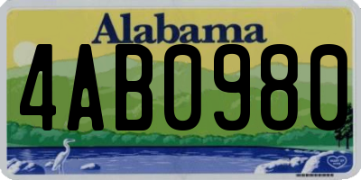 AL license plate 4AB0980