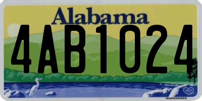 AL license plate 4AB1024