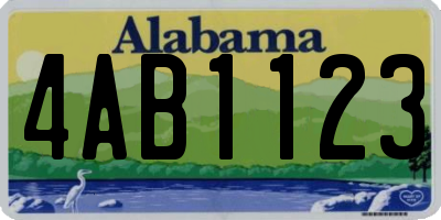 AL license plate 4AB1123