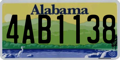 AL license plate 4AB1138