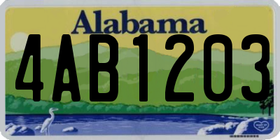 AL license plate 4AB1203