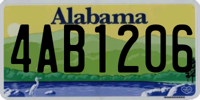 AL license plate 4AB1206