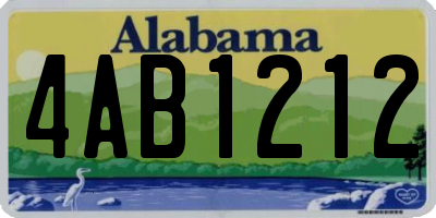 AL license plate 4AB1212