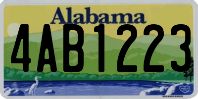 AL license plate 4AB1223