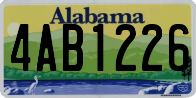AL license plate 4AB1226