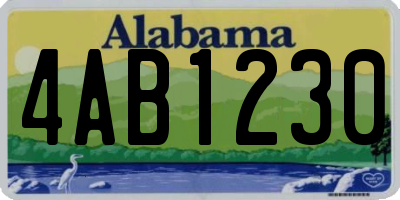 AL license plate 4AB1230