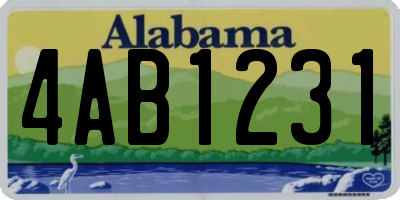 AL license plate 4AB1231