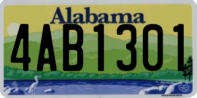 AL license plate 4AB1301