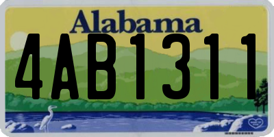 AL license plate 4AB1311