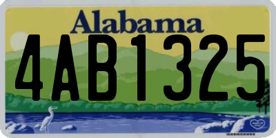 AL license plate 4AB1325