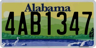 AL license plate 4AB1347