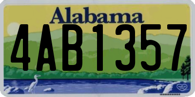 AL license plate 4AB1357