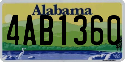 AL license plate 4AB1360