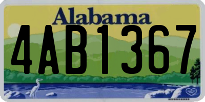 AL license plate 4AB1367