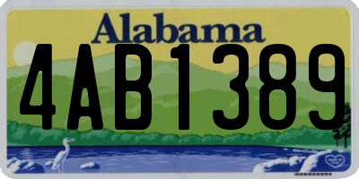 AL license plate 4AB1389