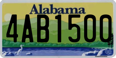 AL license plate 4AB1500