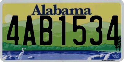 AL license plate 4AB1534