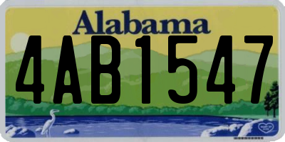 AL license plate 4AB1547