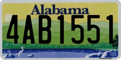 AL license plate 4AB1551