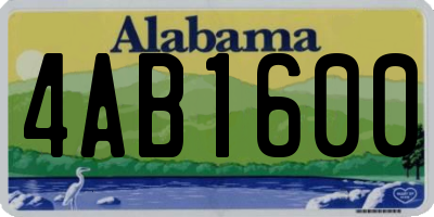 AL license plate 4AB1600
