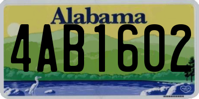 AL license plate 4AB1602