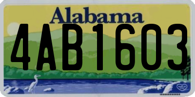 AL license plate 4AB1603