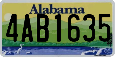 AL license plate 4AB1635