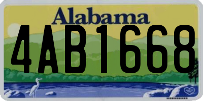 AL license plate 4AB1668