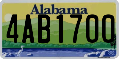 AL license plate 4AB1700