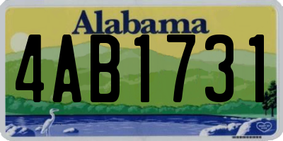 AL license plate 4AB1731