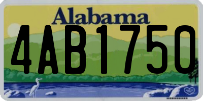 AL license plate 4AB1750