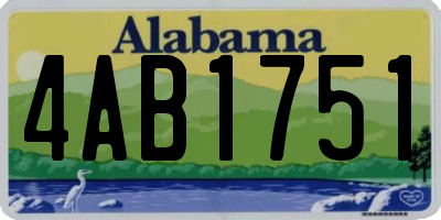 AL license plate 4AB1751