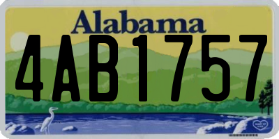 AL license plate 4AB1757