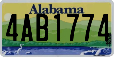 AL license plate 4AB1774
