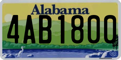 AL license plate 4AB1800