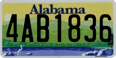 AL license plate 4AB1836