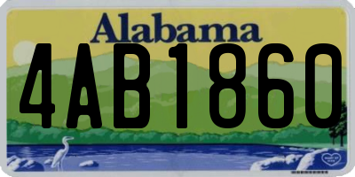 AL license plate 4AB1860