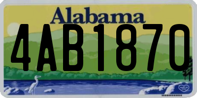 AL license plate 4AB1870