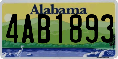 AL license plate 4AB1893