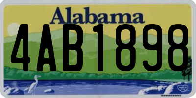 AL license plate 4AB1898