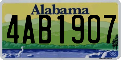 AL license plate 4AB1907