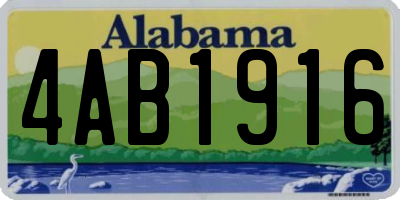 AL license plate 4AB1916